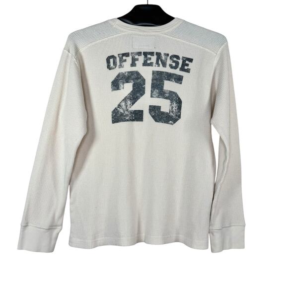 Abercrombie Kids Offense Football Long Sleeve Waffle Knit Shirt Large - Picture 9 of 9